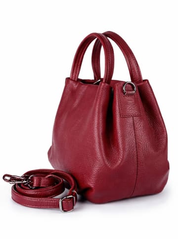 Florence Bags Skórzana torebka "Wesa" w kolorze bordowym - 33 x 20 x 16 cm