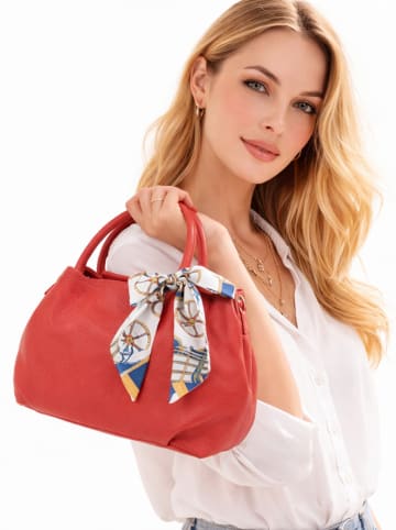 Florence Bags Skórzana torebka "Wesa" w kolorze czerwonym - 33 x 20 x 16 cm