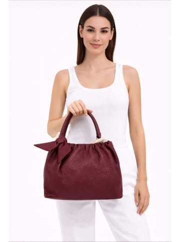 ORE10 Leder-Umhängetasche "Movar" in Bordeaux - (B)26 x (H)18 x (T)5 cm