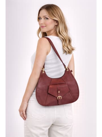 ORE10 Leren schoudertas "Miser" rood - (B)35 x (H)30 x (D)9 cm