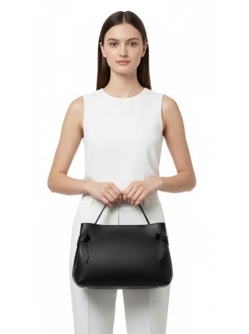 Florence Bags Skórzana torebka "Capoliveri" w kolorze czarnym - 33 x 20 x 13 cm