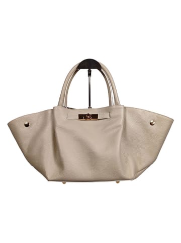 Florence Bags Skórzana torebka "Enfola" w kolorze beżowym - 50 x 22 x 17 cm