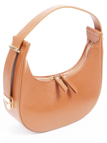 Florence Bags Leder-Schultertasche "Tim" in Hellbraun - (B)23 x (H)12 x (T)7,5 cm