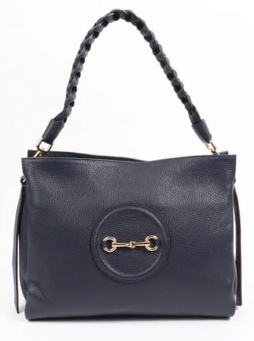 Florence Bags Leren handtas "Hoppo" donkerblauw - (B)32 x (H)26 x (D)11 cm