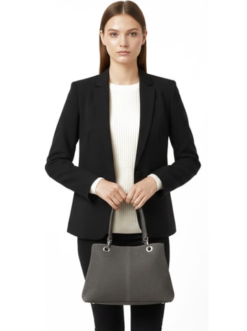 ORE10 Leren handtas grijs - (B)32 x (H)20 x (D)14 cm