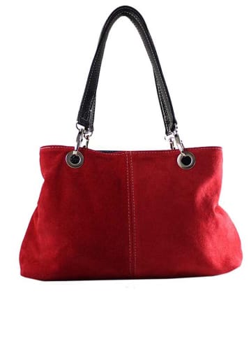 ORE10 Leder-Henkeltasche in Rot - (B)32 x (H)20 x (T)14 cm