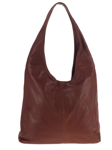 ORE10 Leder-Schultertasche "Vercelli" in Bordeaux - (B)40 x (H)30 x (T)14 cm