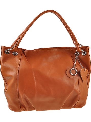 ORE10 Leder-Shopper "Carre" in Cognac - (B)45 x (H)30 x (T)14 cm