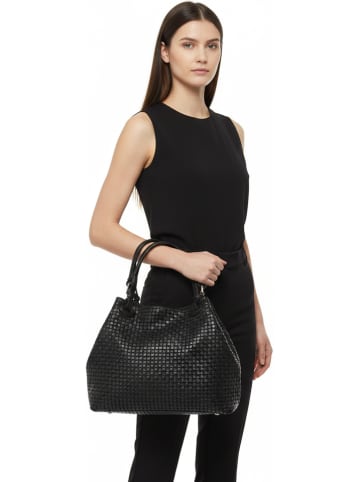 ORE10 Leren handtas zwart - (B)34 x (H)29 x (D)18 cm