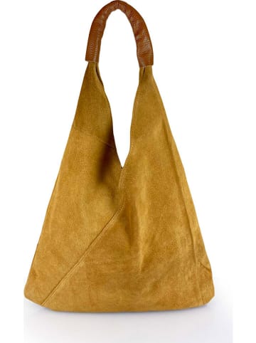 ORE10 Leder-Schultertasche "Lord" in Hellbraun - (B)34 x (H)39 x (T)8 cm