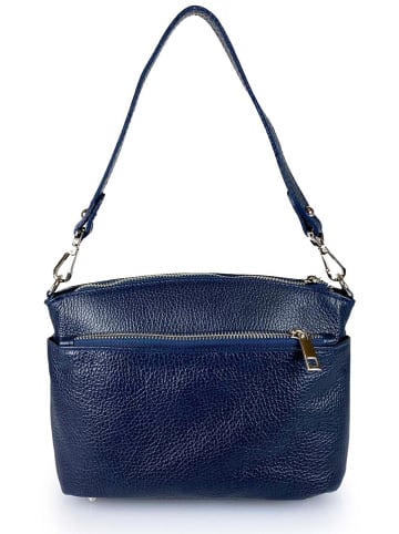 Florence Bags Leren schoudertas "Gioa" donkerblauw - (B)24 x (H)16 x (D)6 cm