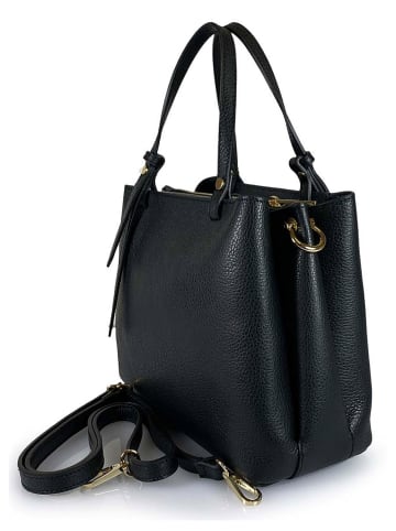 Florence Bags Leder-Henkeltasche "Bea" in Schwarz - (B)25 x (H)19 x (T)11 cm
