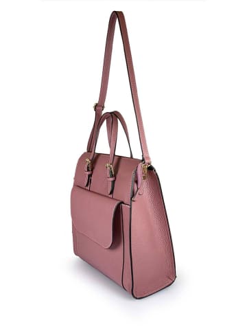 Florence Bags Skórzany plecak "Pa" w kolorze różowym - 27 x 31 x 13 cm