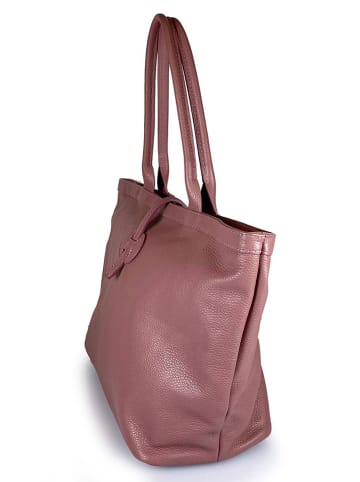 Florence Bags Skórzany shopper bag "Fr" w kolorze różowym - 42 x 38 x 6 cm