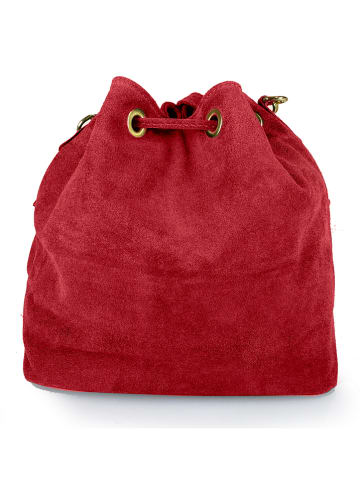 Florence Bags Skórzana torebka "PD" w kolorze czerwonym - 27 x 30 x 6 cm