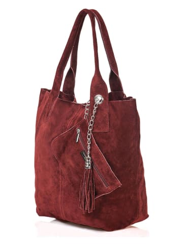 Florence Bags Leren shopper "Croas" bordeaux - (B)33 x (H)40 x (D)15 cm