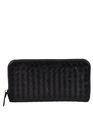 Florence Bags Leren portemonnee "Le Mans" zwart - (B)20 x (H)11 x (D)2 cm