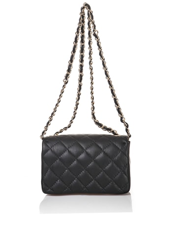 Florence Bags Leder-Schultertasche "Tiglio" in Schwarz - (B)19 x (H)11 x (T)5 cm