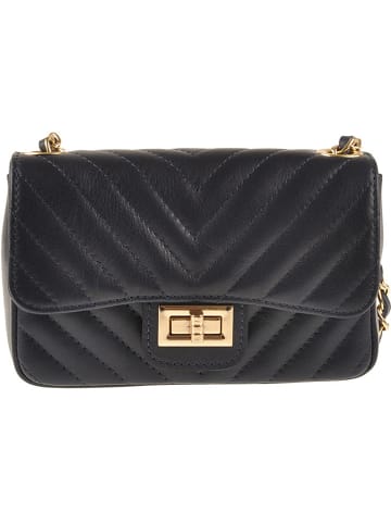 Florence Bags Skórzana torebka "Elm" w kolorze granatowym - 20 x 13 x 5 cm