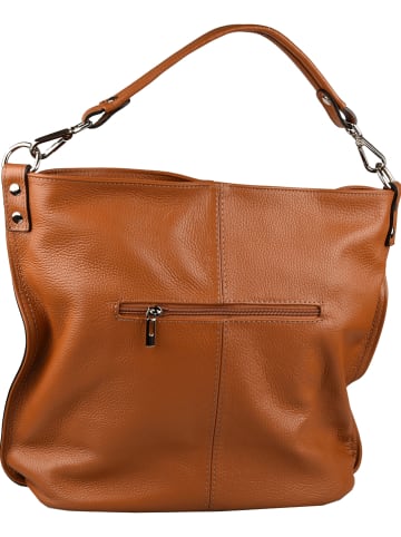 Florence Bags Skórzana torebka "Taba" w kolorze jasnobrązowym - 32 x 31 x 16 cm