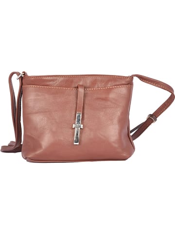 Florence Bags Leder-Umhängetasche "New Sport" in Braun - (B)20 x (H)18 x (T)5 cm