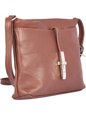 Florence Bags Leren schoudertas "New Sport" bruin - (B)20 x (H)18 x (D)5 cm