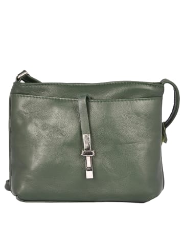 Florence Bags Leren schoudertas "New Sport" groen - (B)20 x (H)18 x (D)5 cm