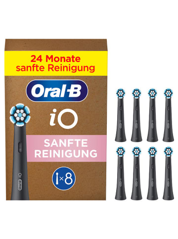 Oral-B 8-delige set: opzetborstels "iO Zachte Reiniging" zwart