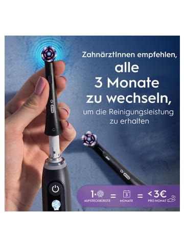 Oral-B 8er-Set: Ersatz-Bürstenköpfe "iO Radiant White" in Schwarz