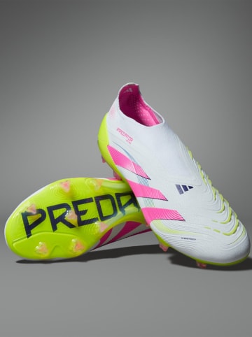 adidas Nocken-Fußballschuhe "Predator Elite FG" in Weiß/ Pink/ Gelb