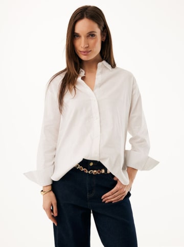 Mexx Lniana koszula w kolorze białym