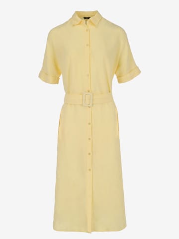 Mexx Lniana sukienka w kolorze żółtym