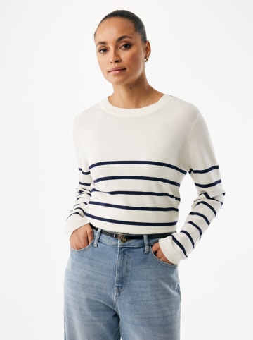 Mexx Sweter "Aster" w kolorze biało-granatowym