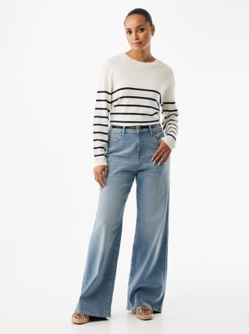 Mexx Sweter "Aster" w kolorze biało-granatowym