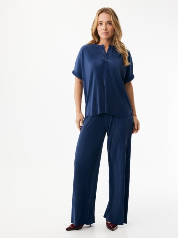 Mexx Plisséblouse donkerblauw