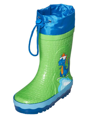 Playshoes Gummistiefel in Grün/ Blau