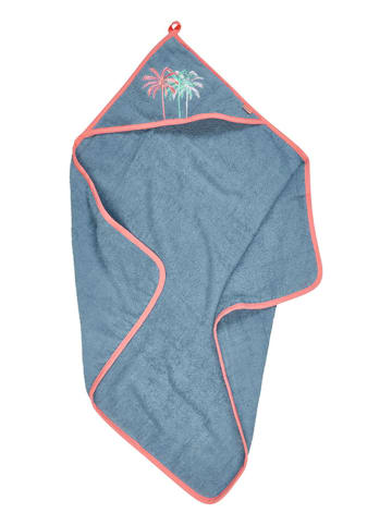 Playshoes Kapuzenbadetuch "Palmen" in Blau