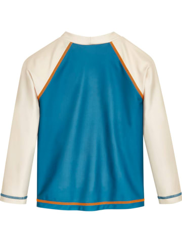 Playshoes Badeshirt in Blau/ Creme