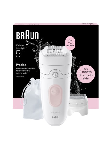 Braun Depilator "Silk-épil 5 SE5-030" w kolorze biało-jasnoróżowym