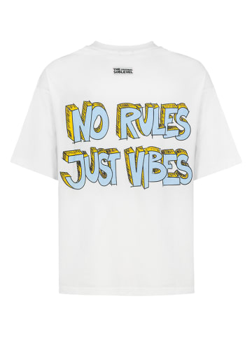 Sublevel Shirt in Weiß/ Hellblau
