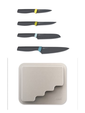JosephJoseph 5-delige messenset zilverkleurig/zwart