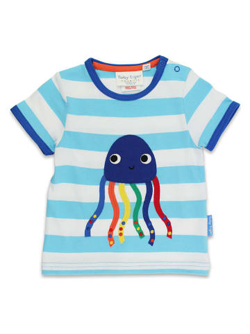 Toby Tiger Shirt in Weiß/ Hellblau