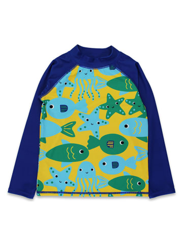 Toby Tiger Badeshirt in Gelb/ Blau