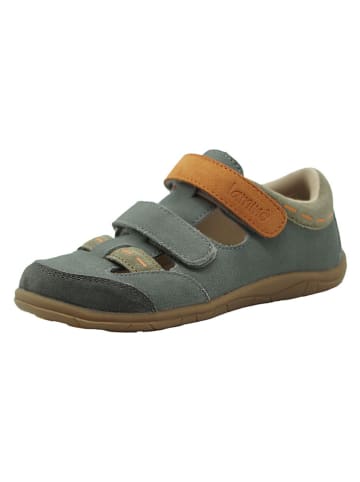 lamino Leren barefootenkelsandalen kaki