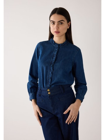 More & More Jeansbluse in Dunkelblau