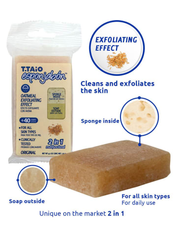 esponjabón 2in1-zeepspons "Oatmeal" beige