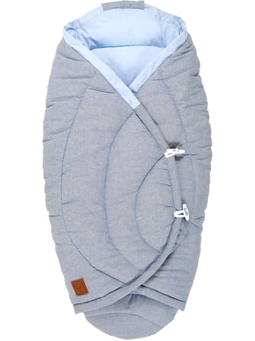 Kaiser Naturfellprodukte Einschlagdecke "Charly" in Grau/ Hellblau - (L)80 x (B)40 cm