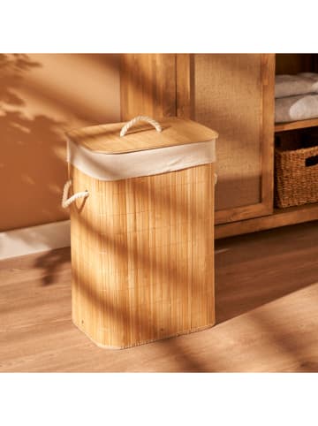 BELLA MAISON Wäschekorb ''Fonte'' in Beige - (B)40 x (H)61 x (T)30 cm