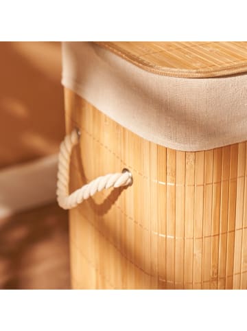 BELLA MAISON Wäschekorb ''Fonte'' in Beige - (B)40 x (H)61 x (T)30 cm