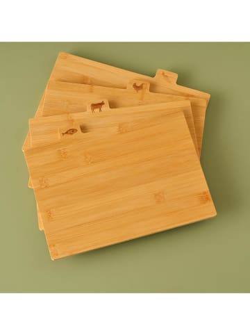 BELLA MAISON 5-delige set: snijplanken lichtbruin - (B)28 x (H)24 cm